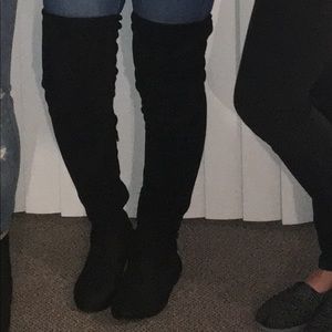 black thigh high boots